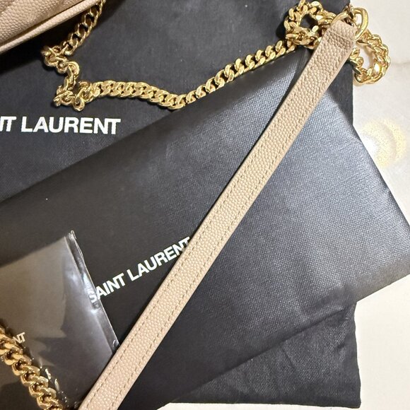 SAINT LAURENT Mini LOU Bag with Tassel Dark Beige Authentic - Picture 4 of 11